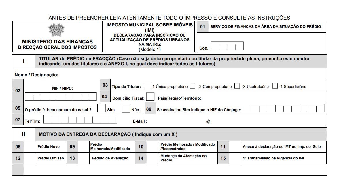 - CONTAREA - GESTÃO E CONTABILIDADE MODELO 1 DO IMI - SAIBA COMO PREENCHÊ-LO contarea contabilidade